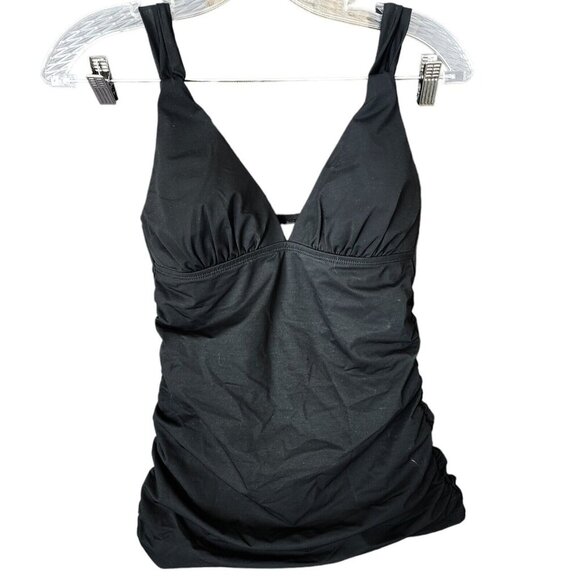 Tommy Bahama Swim Tank Top Women's Small Black Tankini Bikini Halter Ruched - Picture 1 of 10